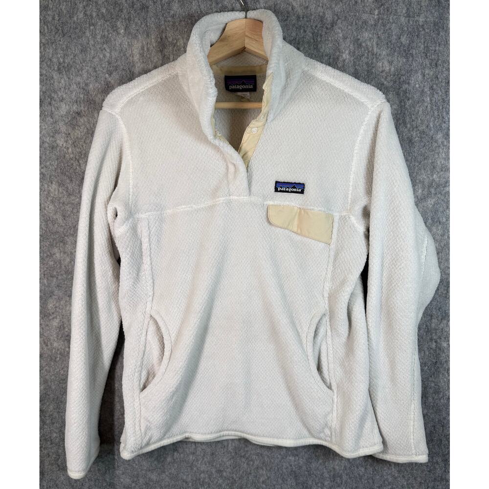 Patagonia Womens Re-Tool Snap-T Pullover White Cream Large Jacket